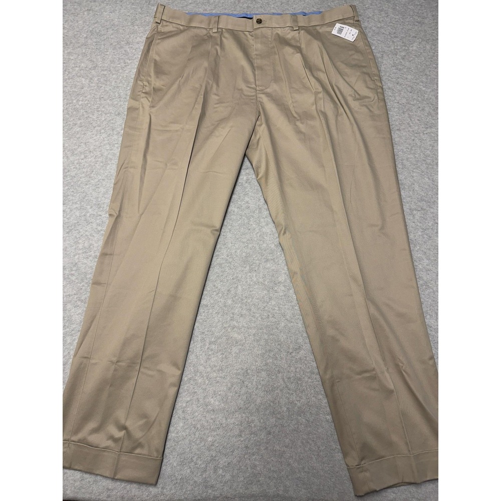 Brooks Brothers Pants Mens 44x32 Beige Light Weight Advantage Chino Pleated